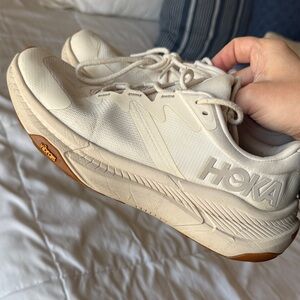 Hoka Cream Running Shoes